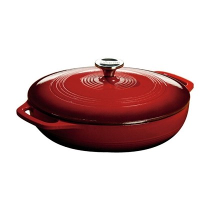 LODGE 3.4Lt Cast Iron Casserole, Red